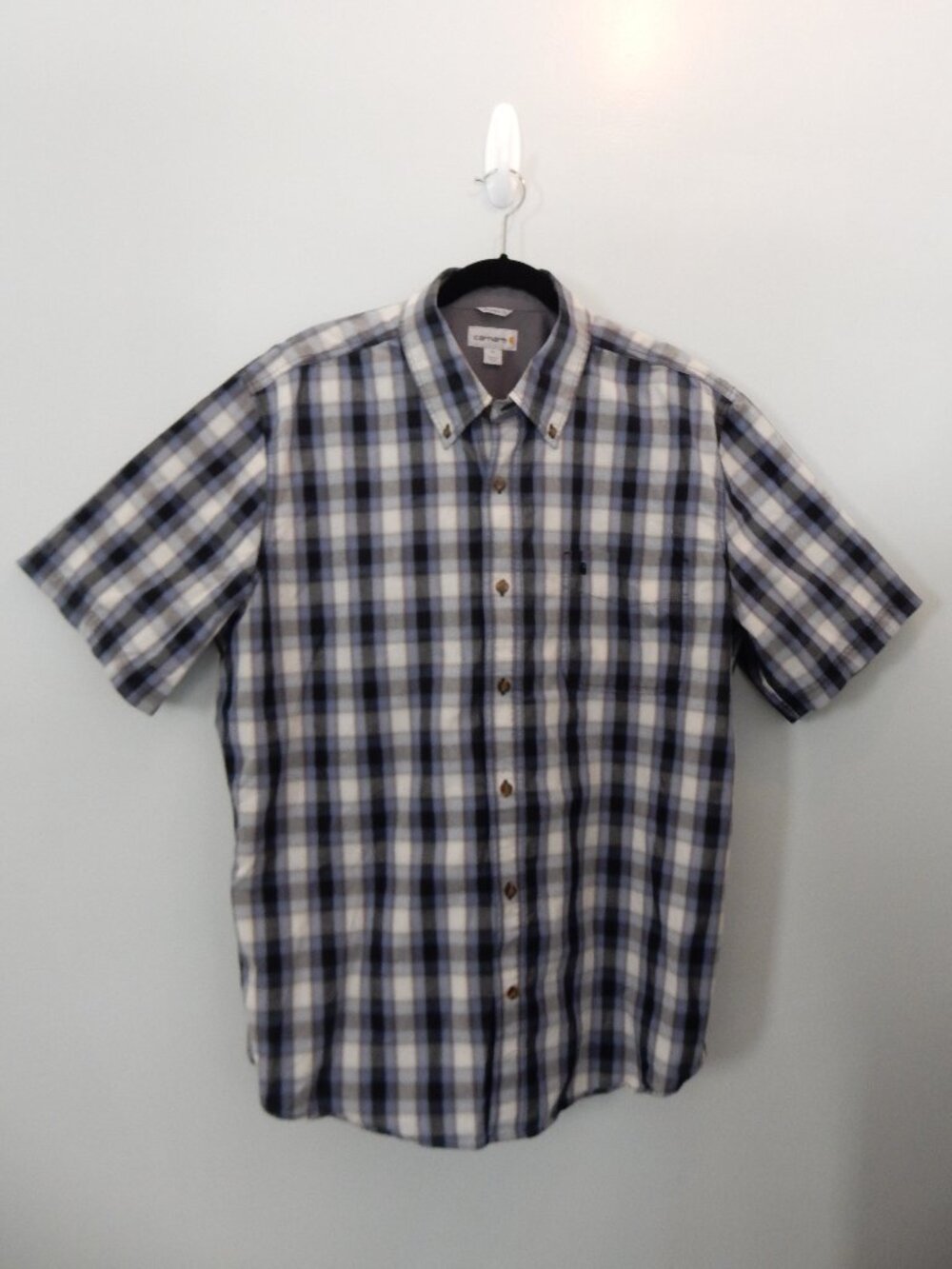 Carhartt Mens Relaxed Fit Button Down Blue Black XL UEC